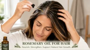 Rosemary oil for hair diluted in carrier oil for scalp use