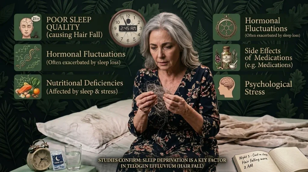 Sleep and hair loss linked through cortisol and hair growth cycle